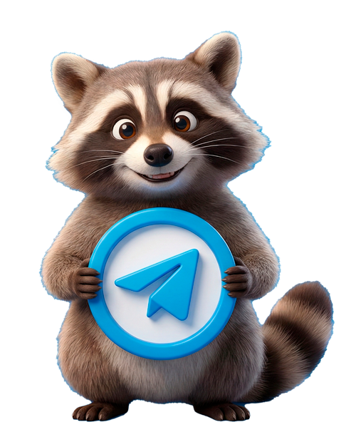 Енот — талисман Telegram-бота подбора займов